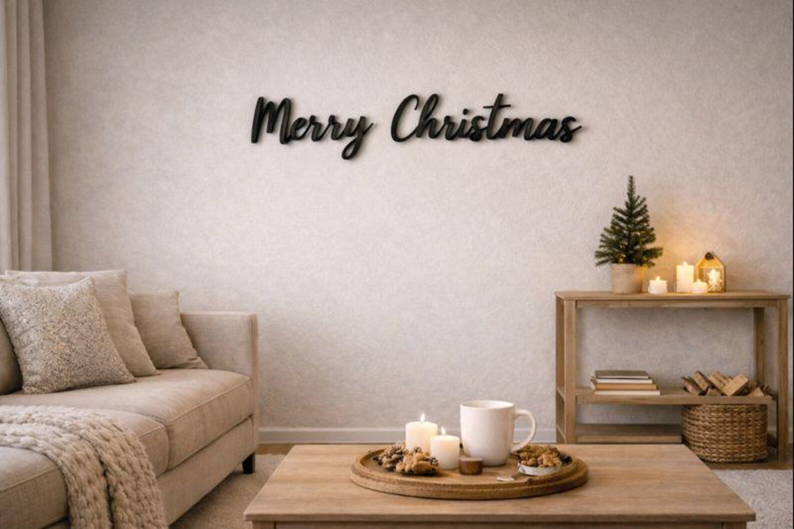 3D Wanddeko „Merry Christmas“ – festlicher Schriftzug für dein Zuhause