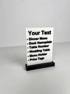 Personalisierte Tischtafel mit individueller Beschriftung
