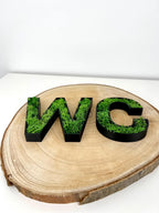WC Schild mit Moos – 3D Türbeschriftung mit echtem Islandmoos