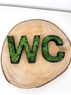 WC Schild mit Moos – 3D Türbeschriftung mit echtem Islandmoos
