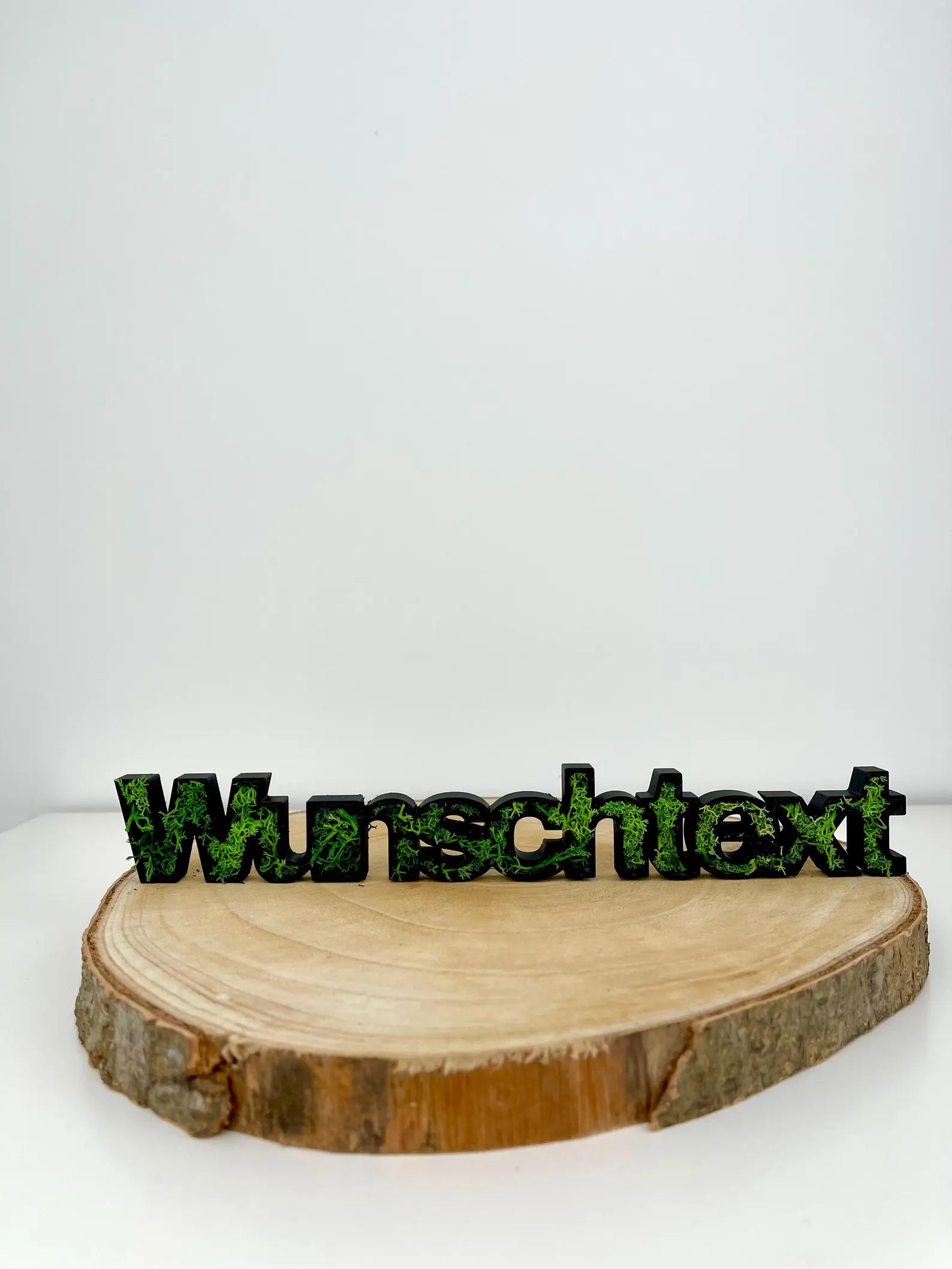 3D Schriftzug personalisiert mit Moos