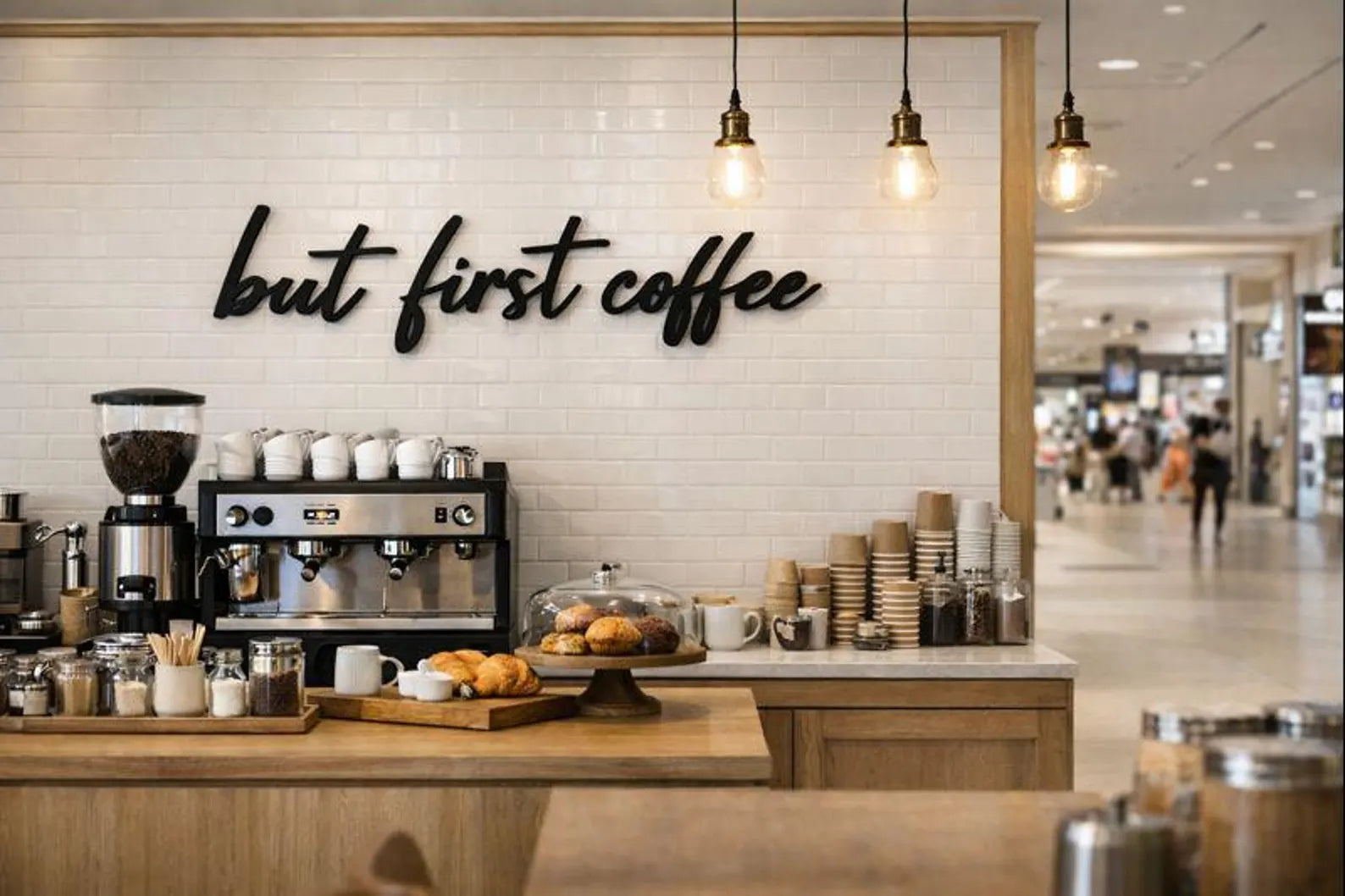 3D Wanddeko „But first Coffee“ – stylischer Schriftzug für dein Zuhause oder Café