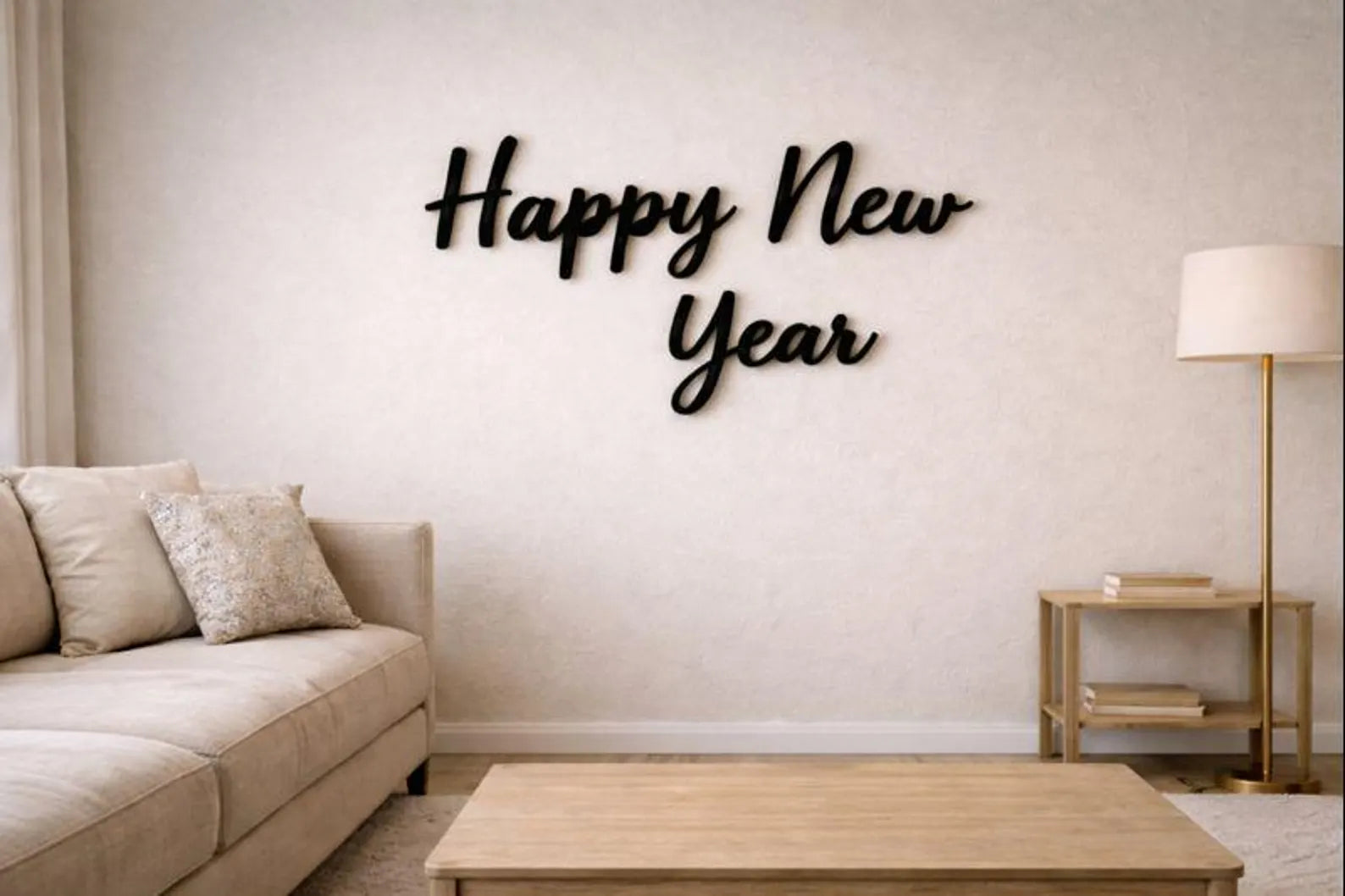 3D Wanddeko „Happy New Year“ – stilvoller Schriftzug für deine Silvester-Deko