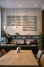 Modernes Menüboard für Cafés & Bars – flexibel & ohne Bohren