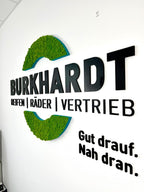 3D Firmenlogo für die Wand – individuell gefertigt mit oder ohne Moos
