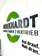 3D Firmenlogo für die Wand – individuell gefertigt mit oder ohne Moos