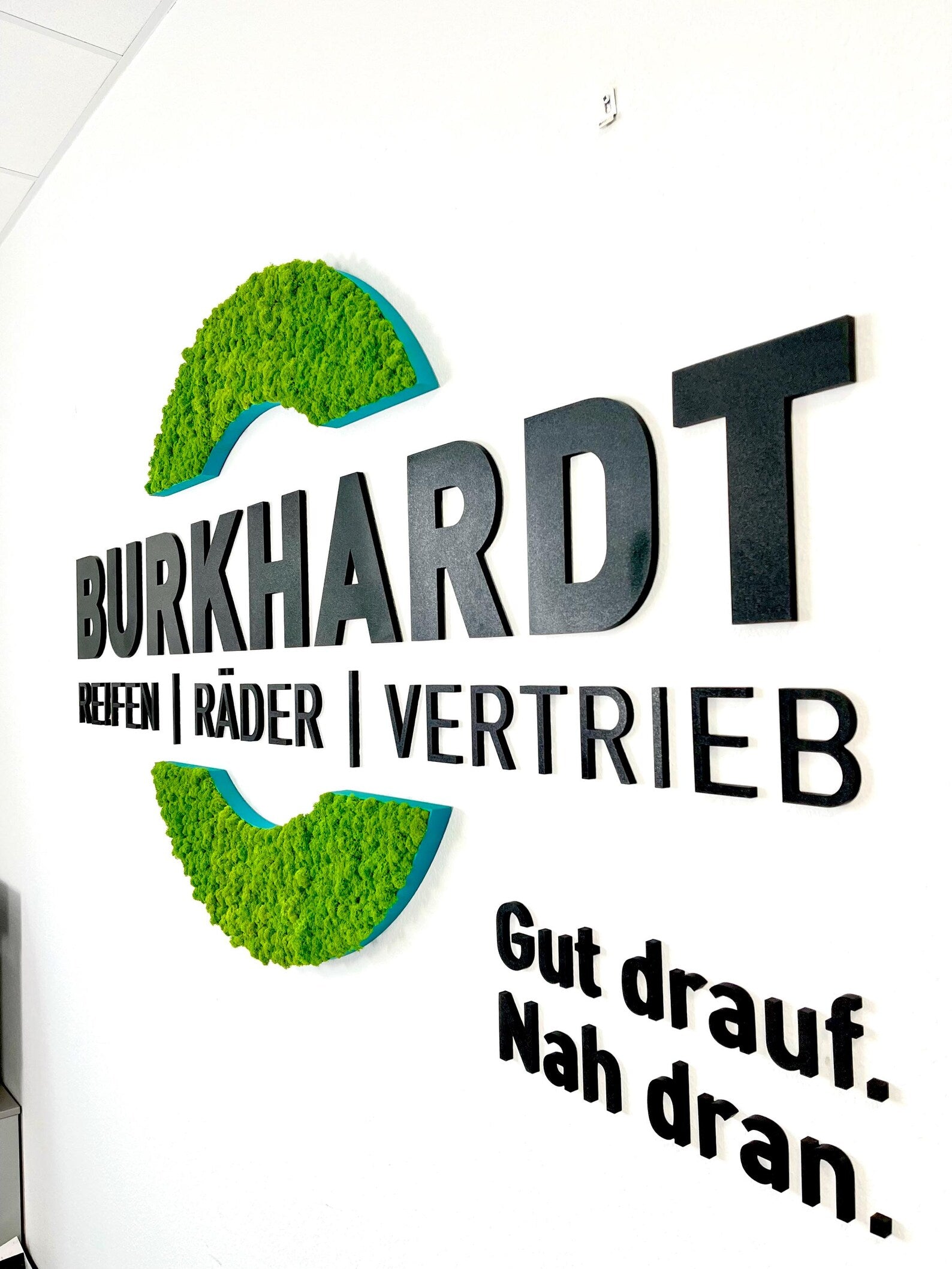 3D Firmenlogo für die Wand – individuell gefertigt mit oder ohne Moos