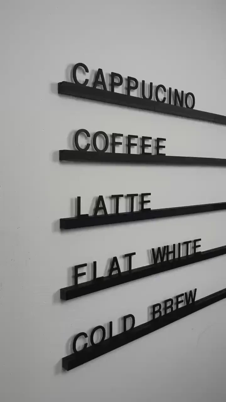 Modernes Menüboard für Cafés & Bars – flexibel & ohne Bohren