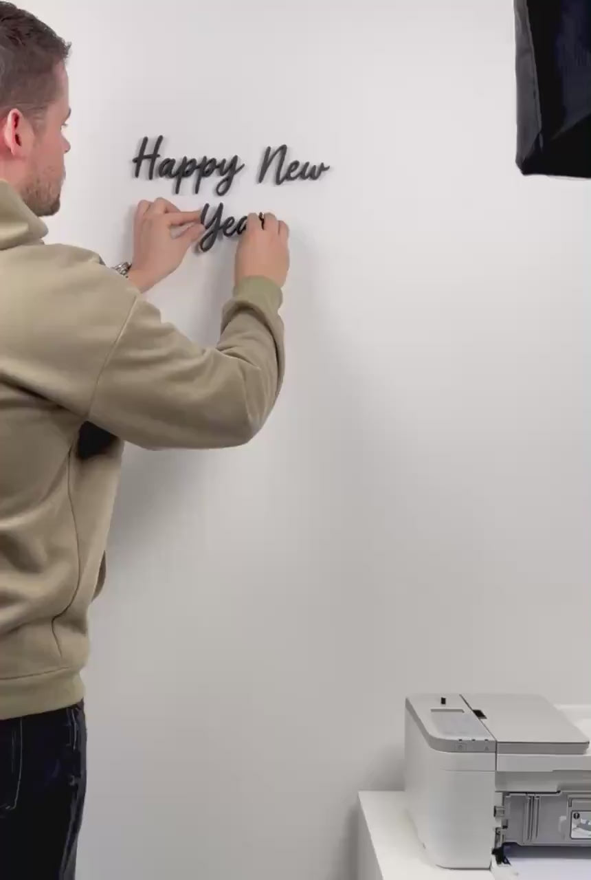 3D Wanddeko „Happy New Year“ – stilvoller Schriftzug für deine Silvester-Deko