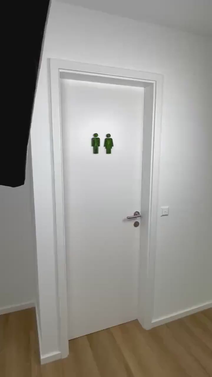 WC Türschild Mann &amp; Frau mit Moos – modernes 3D Design mit Natur-Optik