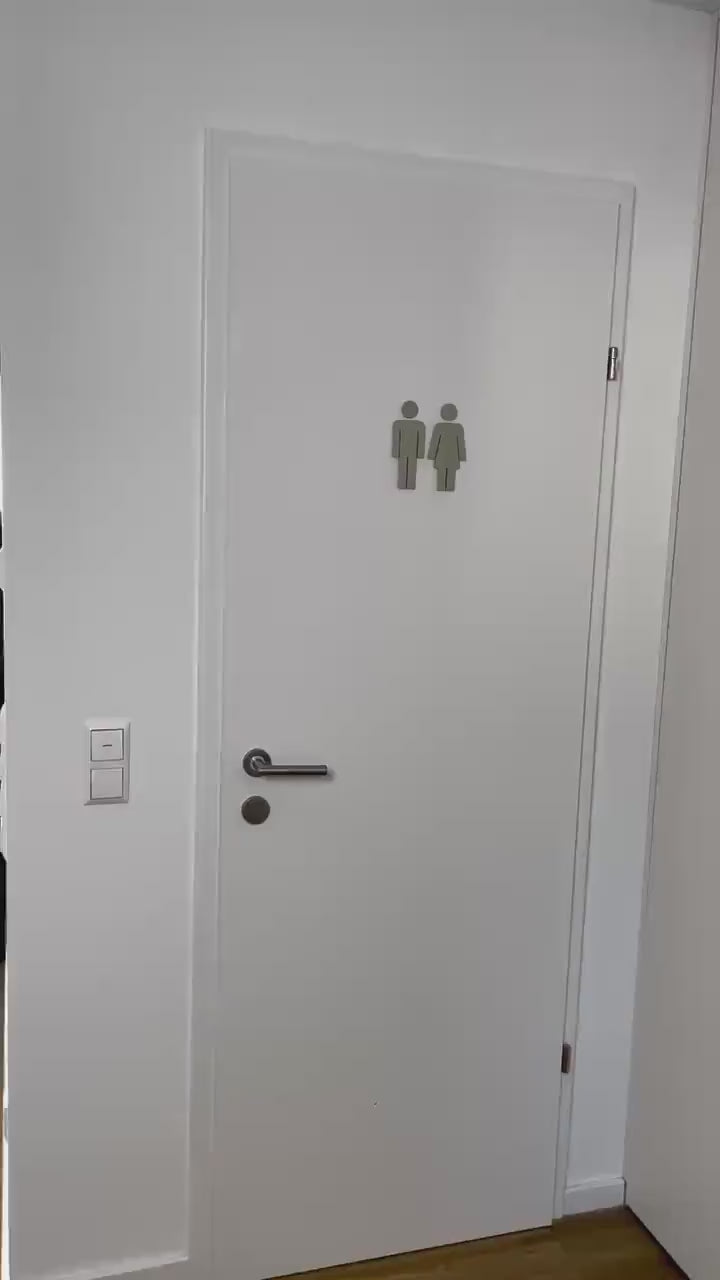 WC Türschild Mann &amp; Frau – modernes 3D Badezimmer Schild